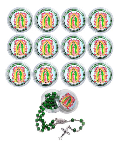 Set 12 Rosarios Virgen De Guadalupe Recuerdo Boda, Bautismo
