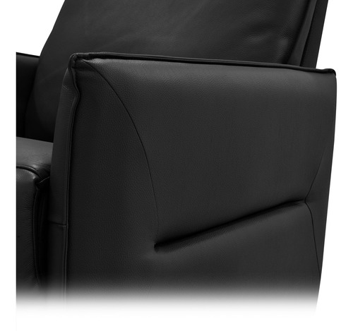 Sillón Reclinable Eléctrico En Piel Sofisticado Color Negro