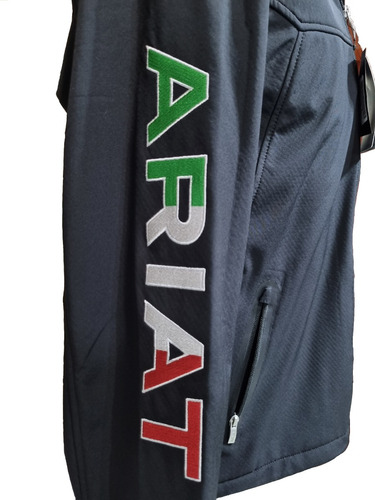 Chamarra Casual Ariat Caballero Color Negro Bordado Mexico