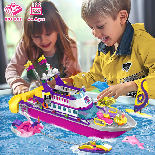 Set De Construcción Hogokids, Barco De Crucero Flotante Con
