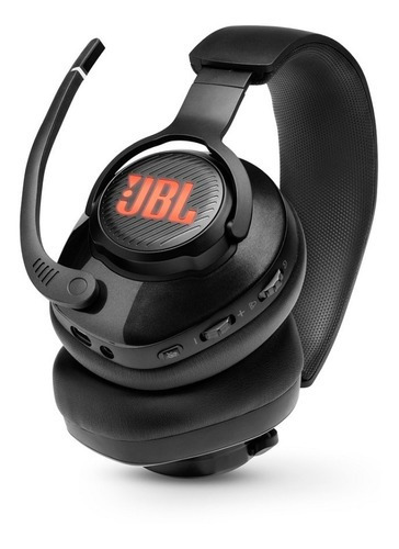 Auriculares Gamer Jbl Quantum 400 Rgb Dts 2.0 Negros Color Negro Color de la luz Naranja oscuro