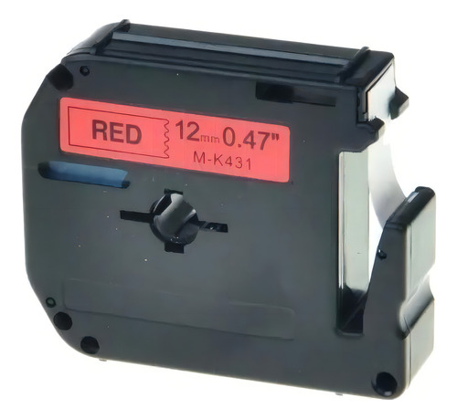 Fita Rotulador Compativel Vermelho Pt-45 Pt-55 Pt-65 Pt-70 Cor Preto