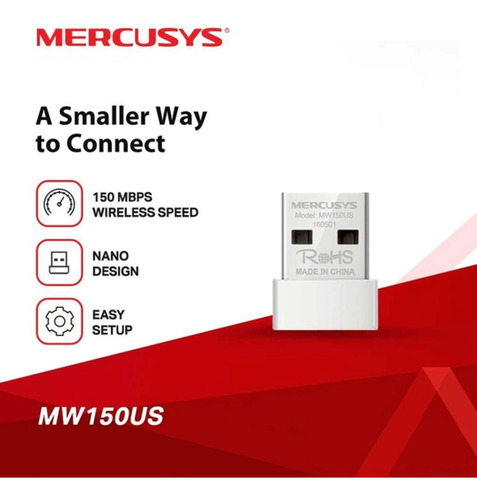 Adaptador Usb Wifi N150 Mw150us Nano Mercusys