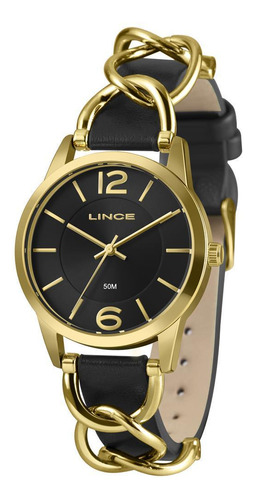 Relógio Lince Feminino Preto 38mm Analógico Lrc4777l38