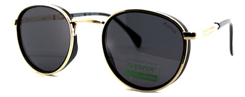 Lentes De Sol Zonix - 181026 Diseño Negro Y Dorado