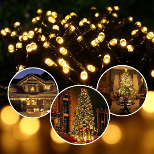 Pisca-pisca/fio De Led De Natal 10 Metros A Prova D'água Luz Luzes Amarelo 110v