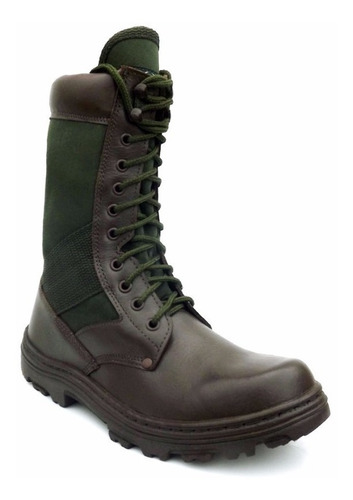 Coturno Lona Verde Selva Exercito Militar Couro Legítimo Cbc | Mercado Livre