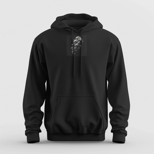 Sudadera Con Capucha Para Hombre Hoodie Negro De Nube Humo