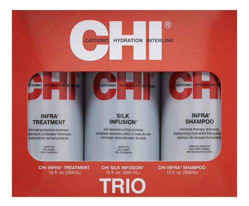 Chi Trio Infra Shampoo Tratamiento Y Silk Infusion 355ml C/u
