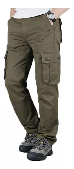 Pantalon Hombre Cargo Gabardina Reforzada Hard Work War Ffaa