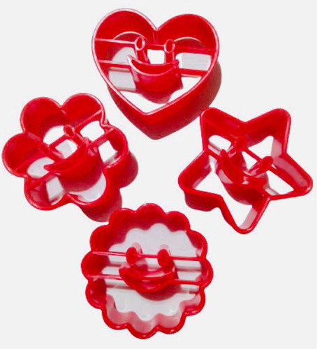 Cortadores Para Galletas Con 4 Pzas (pack Con 2) Rojo