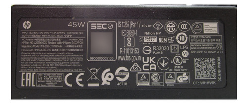 Cargador Hp Pavilion 14 15 45w L25296-003 Punta Azul (Usado)