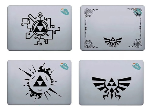 Zelda Triforce Sticker Portatil Kit De 4 Vinilos