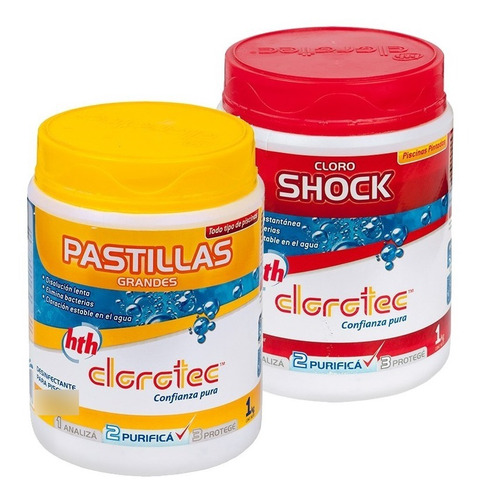 Imagen 1 de 7 de Pastilla 200 Grs Clorotec + Shock X 1 Kg Combo