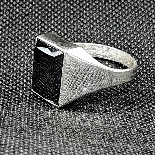 Anillo Griego Plata 925 Hematita O acerina