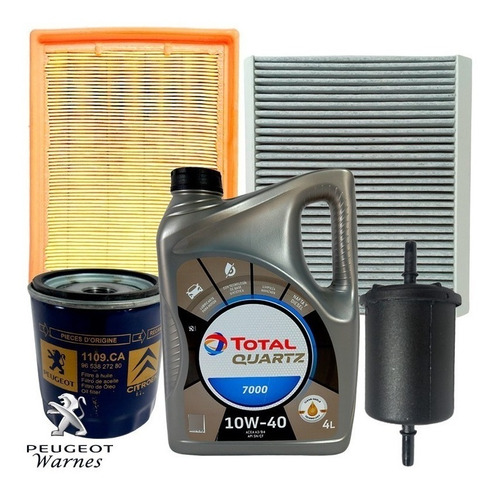 Kit 4 Filtros + Aceite Total Citroen Picasso 2.0 Nafta 07/13