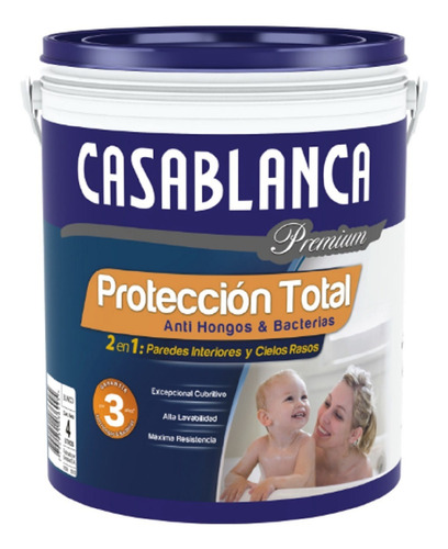 Casablanca Premium Protección Total Acrílico Color Blanco Acabado Mate 20L