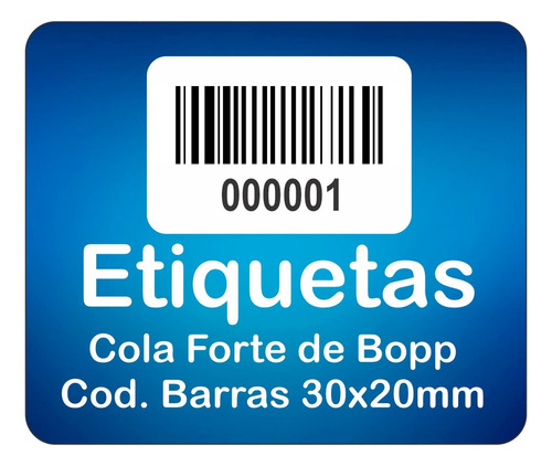 Etiqueta Código Barras Ean Produto 30x20mm 500 Resistente