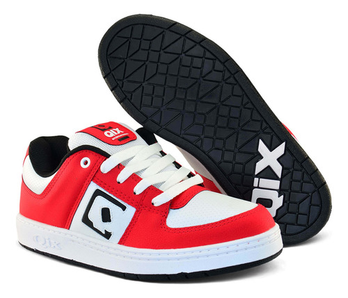 Tênis Qix Skate Retrô 90s Vermelho Branco Retrô Original