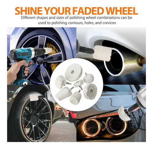7piezas Kit De Aluminio Pulido Con Rueda Pulida Para Taladro