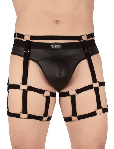 Coordinado Tanga De Vinipiel Y Arnés Elástico Caballero Noah