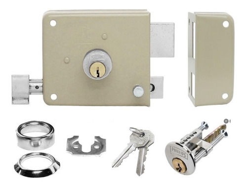 Cerradura Sobreponer Chapa 715 Derecha Beige Phillips