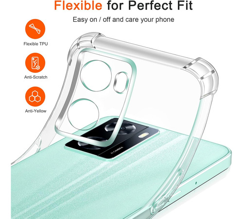 Funda Uso Rudo Silicona Tpu Suave Para Oppo A57/a77+mica Transparente Oppo A57 4g/5g/ A77 4g/5g/ A57e 4g / A57s 4g
