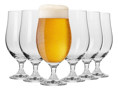 Copa Tulip De Cerveza Cristal Krosno Línea Harmony Set X6u