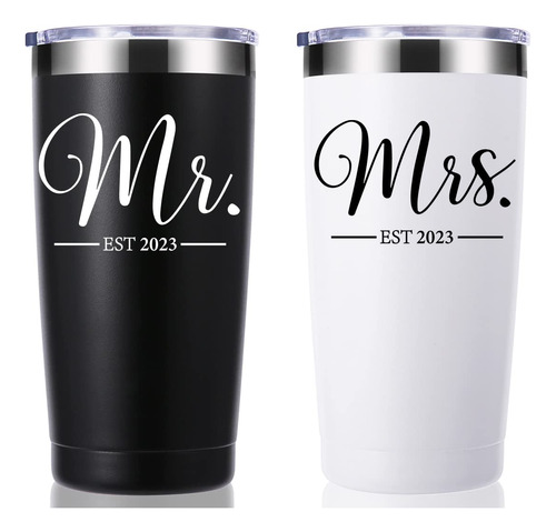 Mr Est 2023 Mrs Vaso 20 Onza Viaje Para Boda Novia Novio