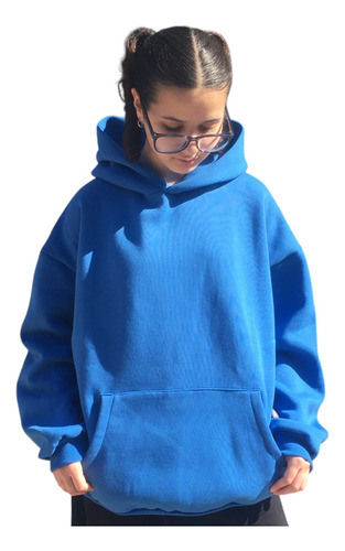 Hoodie Buzo Boxy Fit Unisex Doble Capucha Friza Premium 