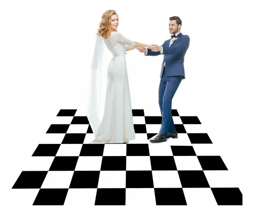 comprar Tapete Pista De Dança Xadrez Lona + Dupla Face 2,0x1,5m