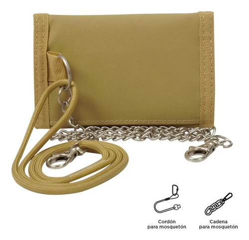 Totto Cartera Para Hombre Con Monedero Y Cadena Clear241 Amarillo Lisa