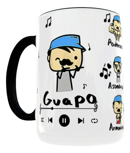 Taza Guapo Poderoso 15oz 450ml Grande Asa Color 1pz A Elegir