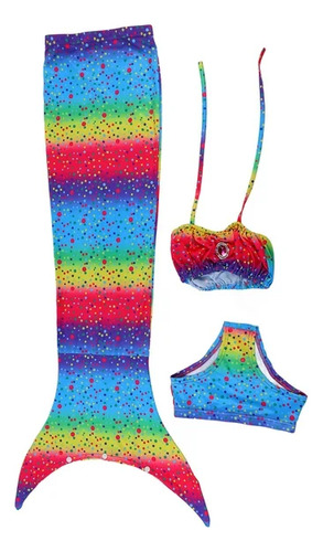 Conjunto De Traje De Baño De Cola De Pez Para Niña