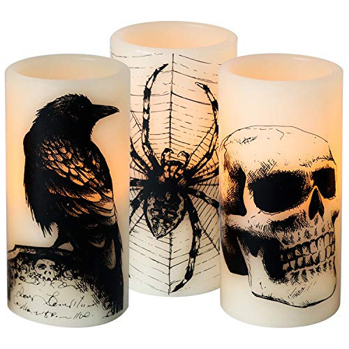 Velas Sin Llama De Halloween Temporizador De 6 Horas, V...