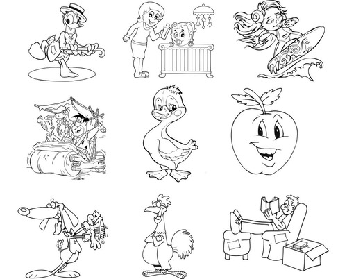 Novos Modelos 600 Desenhos Variados Para Colorir Folha Solta A4 Personagens De Desenhos Animados Para Meninos E Meninas
