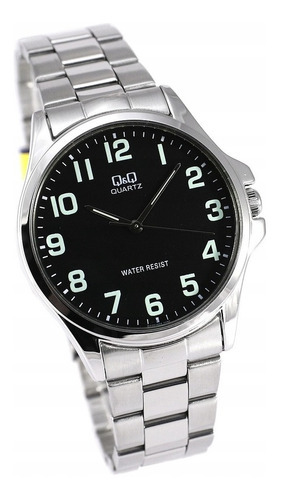 Reloj Q&q Qyq Qa06j205y Casual Acero Hombre + Estuche Color de la correa Plateado Color del fondo Negro