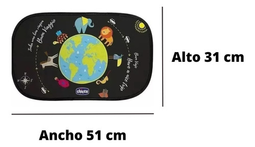 Imagen 3 de 6 de Parasol Chicco Para Auto Por Estatica + Bolsita De Viaje