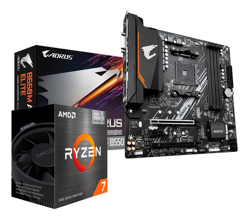 Kit Placa Mãe B550m Aorus Elite Ryzen 7 5700g Vega 8