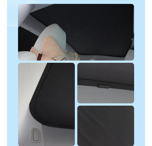 2 Protetores Solares Para Teto Solar De Carro, Capas Preto