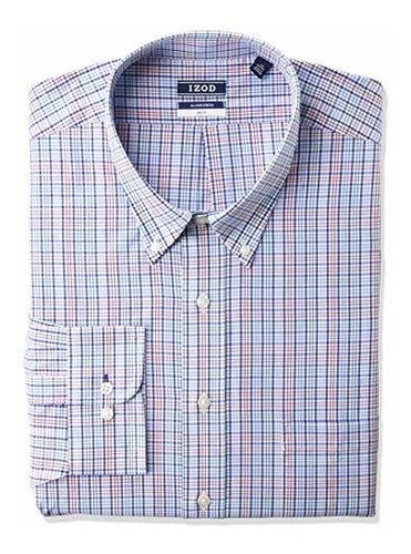 Camisa De Vestir Izod Big Fit Para Hombre, A Cuadros Elástic