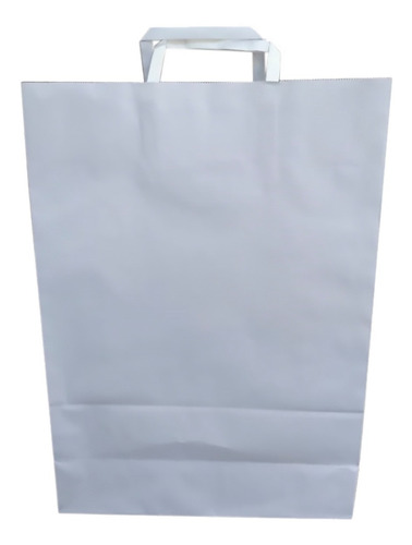 Imagen 1 de 3 de Bolsa Papel Blanco Con Manija 30x12x41 Cm Pack X50u