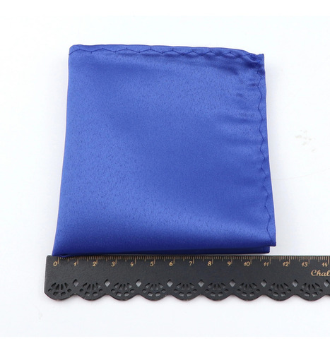 Pañuelo Satín Hombre De Bolsillo Y Traje - Grin Accs Color Azul Diseño De La Tela Liso