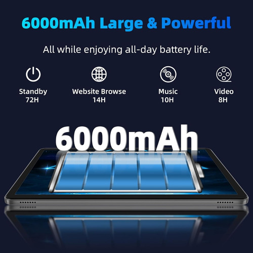 Tablet Android 14 2 En 1 10+64 Gb 1280x800 Hd