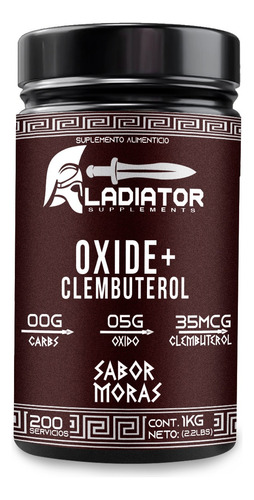 Óxido Nítrico + Clembuterol Gladiator 1 Kg Pre-entreno Moras