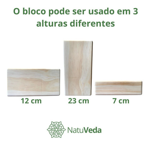 Bloco Yoga Madeira Iyengar Prop Tijolo Bloquinho Maciço Cor Marrom