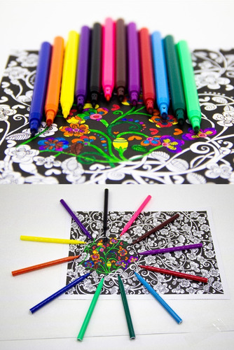 Mandalas Para Colorear Incluye 12 Plumones