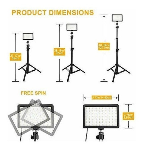 3 Paquetes De 70 Luces De Video Led Con Trípode Ajustable / 