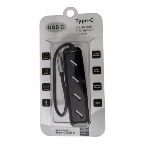 Adaptador Hub Usb Tipo C Multipuerto Datos Extensión Usb 2.0