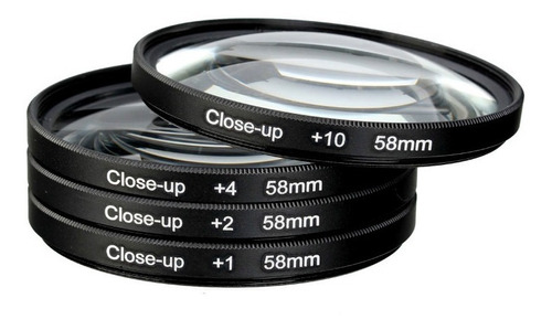 Imagen 1 de 10 de Filtros Close Up 58mm Macro +1 +2 +4 +10 | Estuche Incluido.
